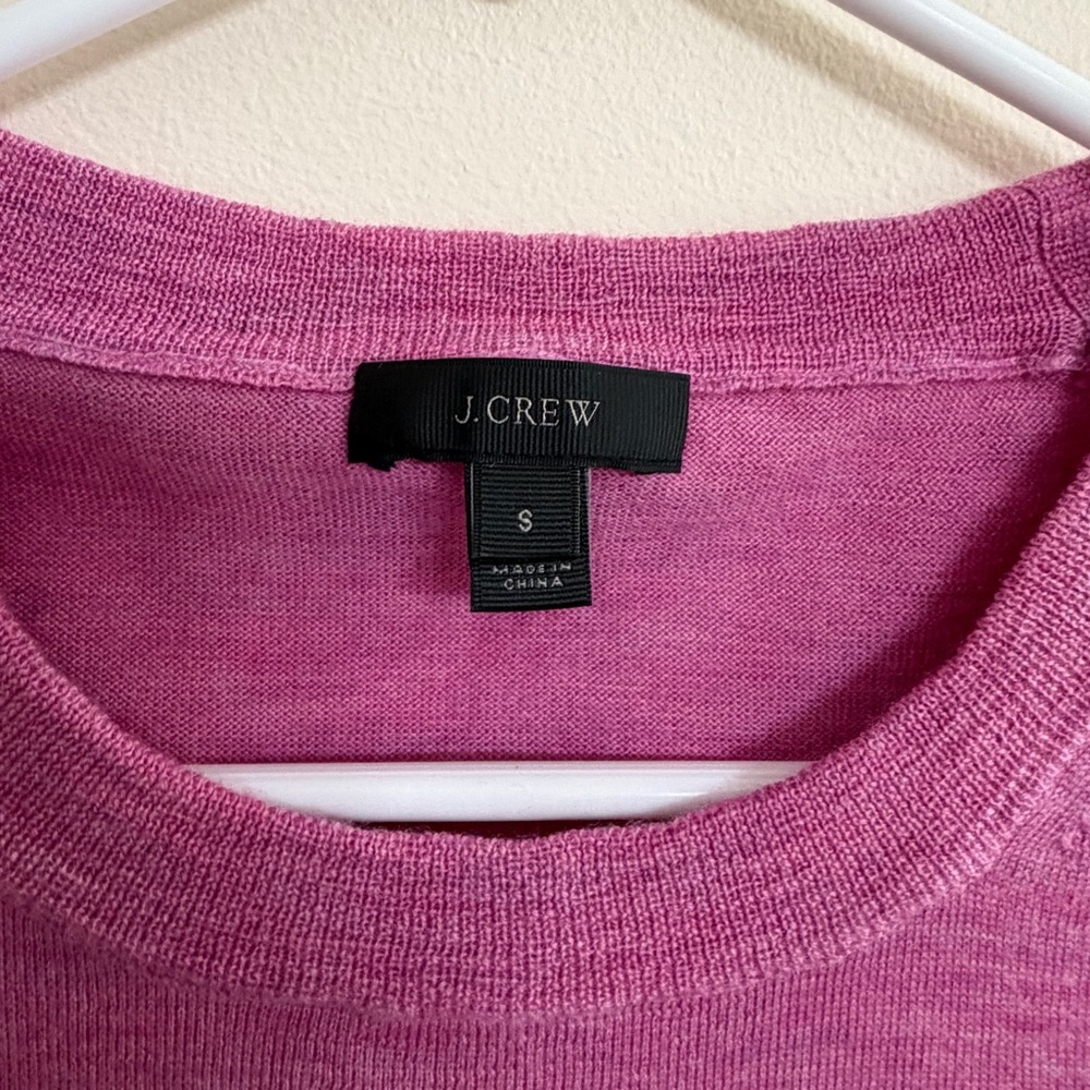 J. Crew Merino Wool Vibrant Pink Knit Top - Picture 2 of 5